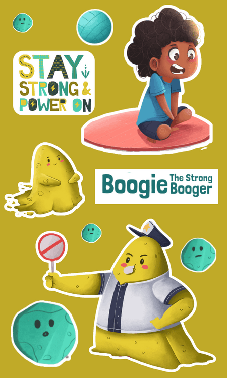 Sticker Sheet - Boogie: The Strong Booger - Author Krystaelynne Sanders Diggs [Body Safety]