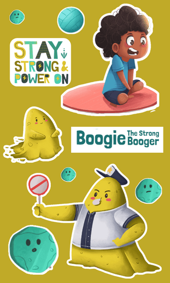 Sticker Sheet - Boogie: The Strong Booger - Author Krystaelynne Sanders Diggs [Body Safety]