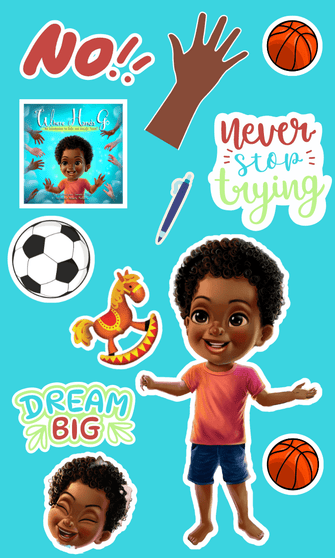 Sticker Sheet - Where Hands Go (Boy) - Author Krystaelynne Sanders Diggs [Body Safety]