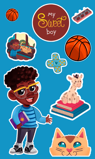 Sticker Sheet - My Sweet Boy - Author Krystaelynne Sanders Diggs [Body Safety]