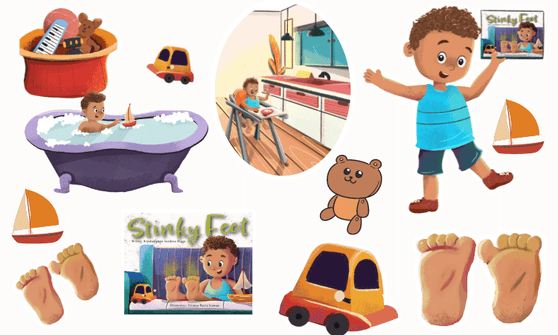 Sticker Sheet - Stinky Feet - Author Krystaelynne Sanders Diggs [Body Safety]